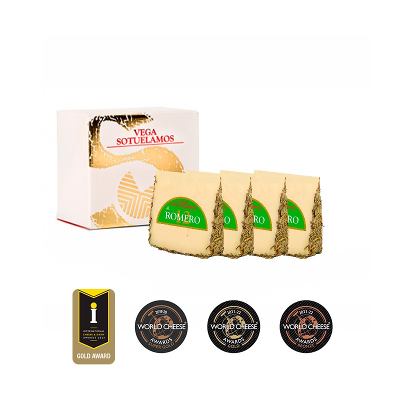 Pack 4 Cuñas Queso Curado añejo de oveja al romero Vega Sotuelamos